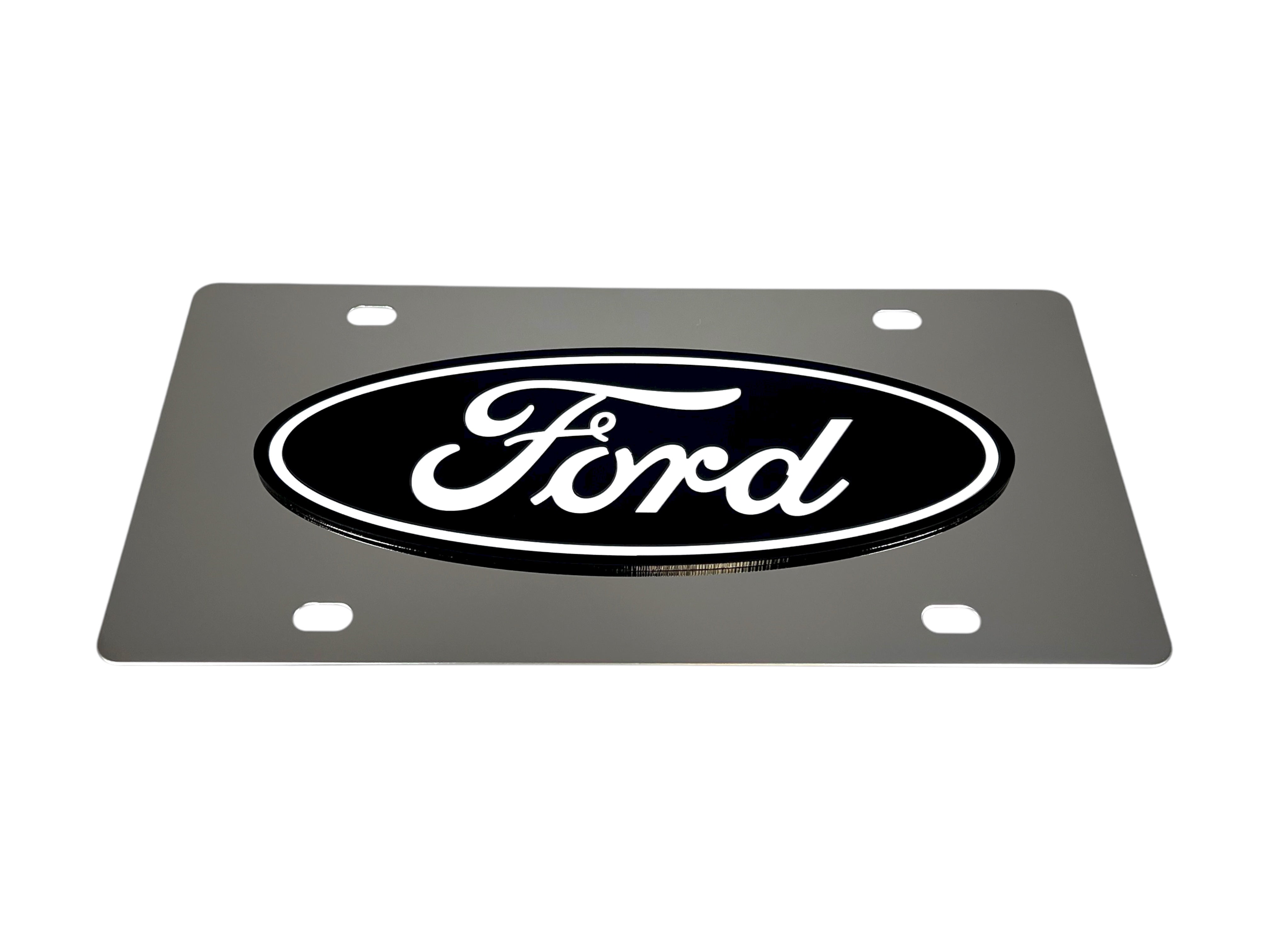 Ford Oval Stainless Steel License Plate