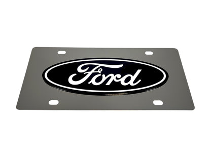 Ford Oval Stainless Steel License Plate