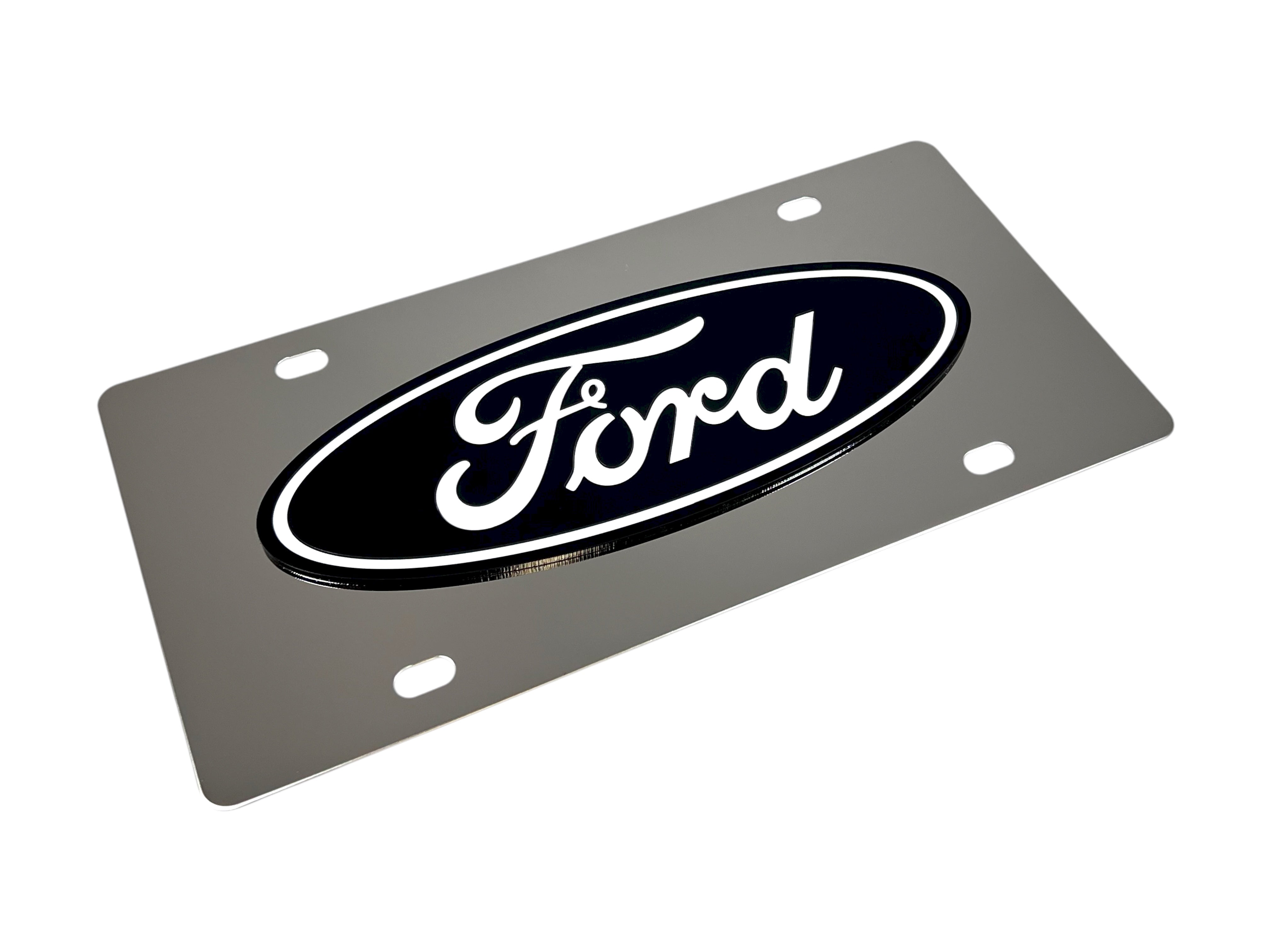 Ford Oval Stainless Steel License Plate