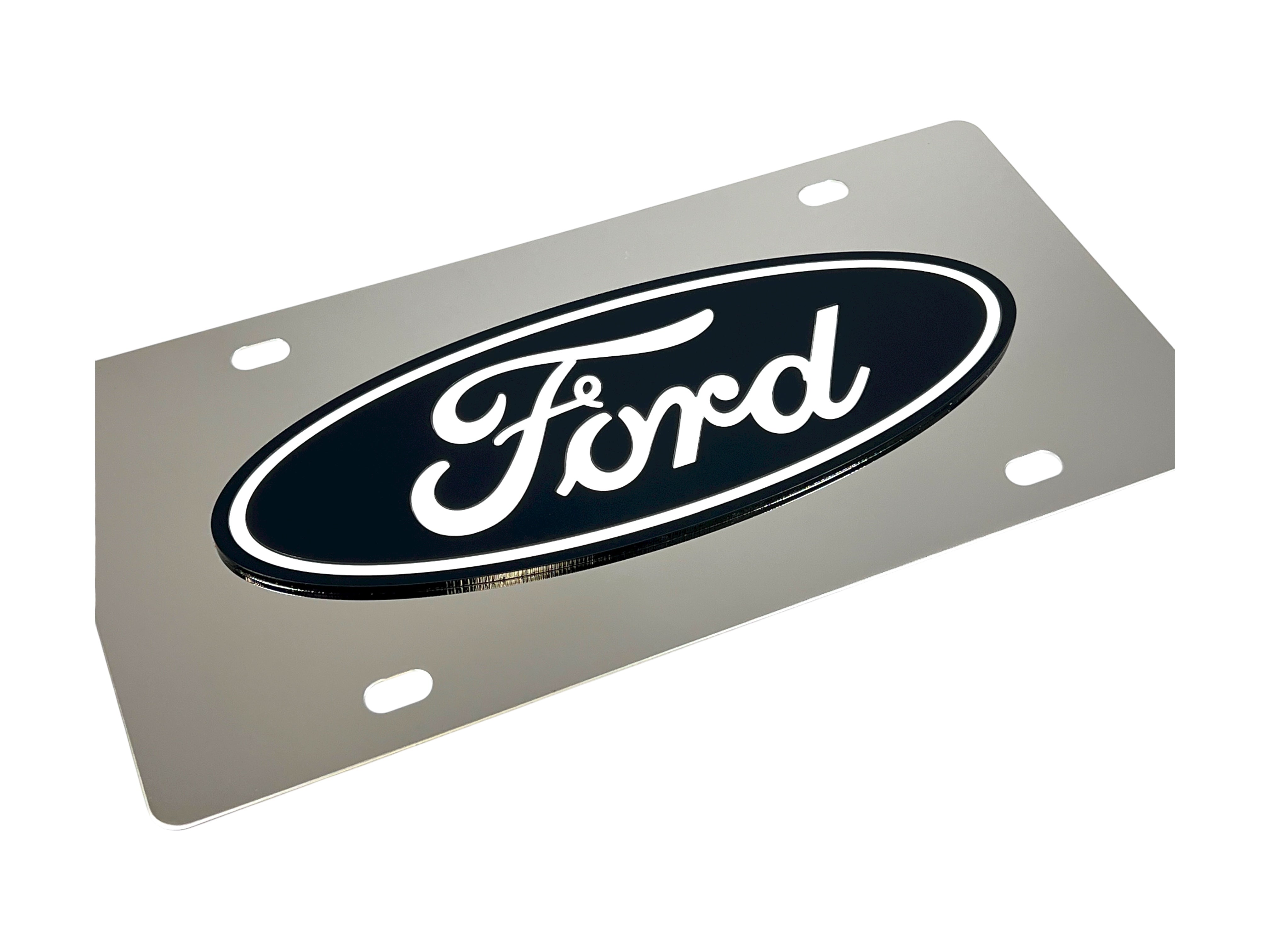 Ford Oval Stainless Steel License Plate