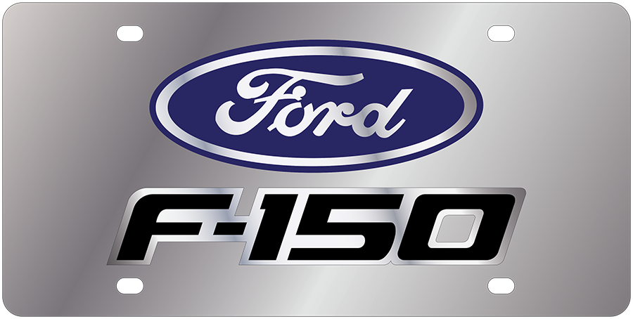 a close up of a metal plate with a ford logo