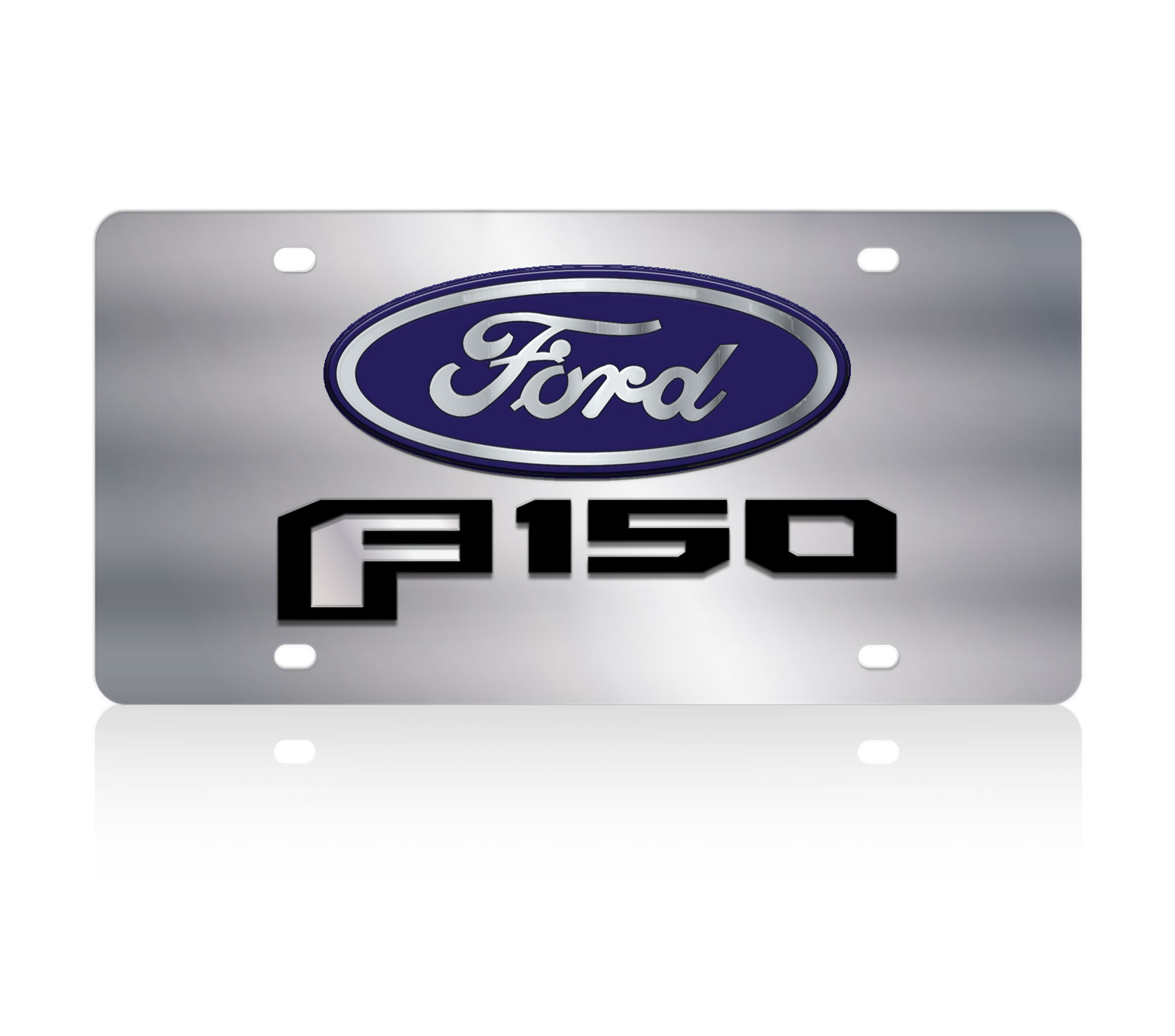 a metal license plate with the ford logo