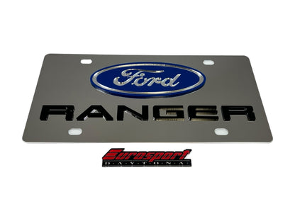 a metal plate with a ford logo on it