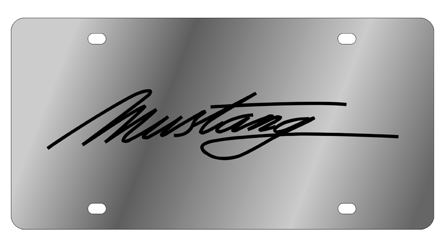 Ford Mustang Script Stainless Steel License Plate