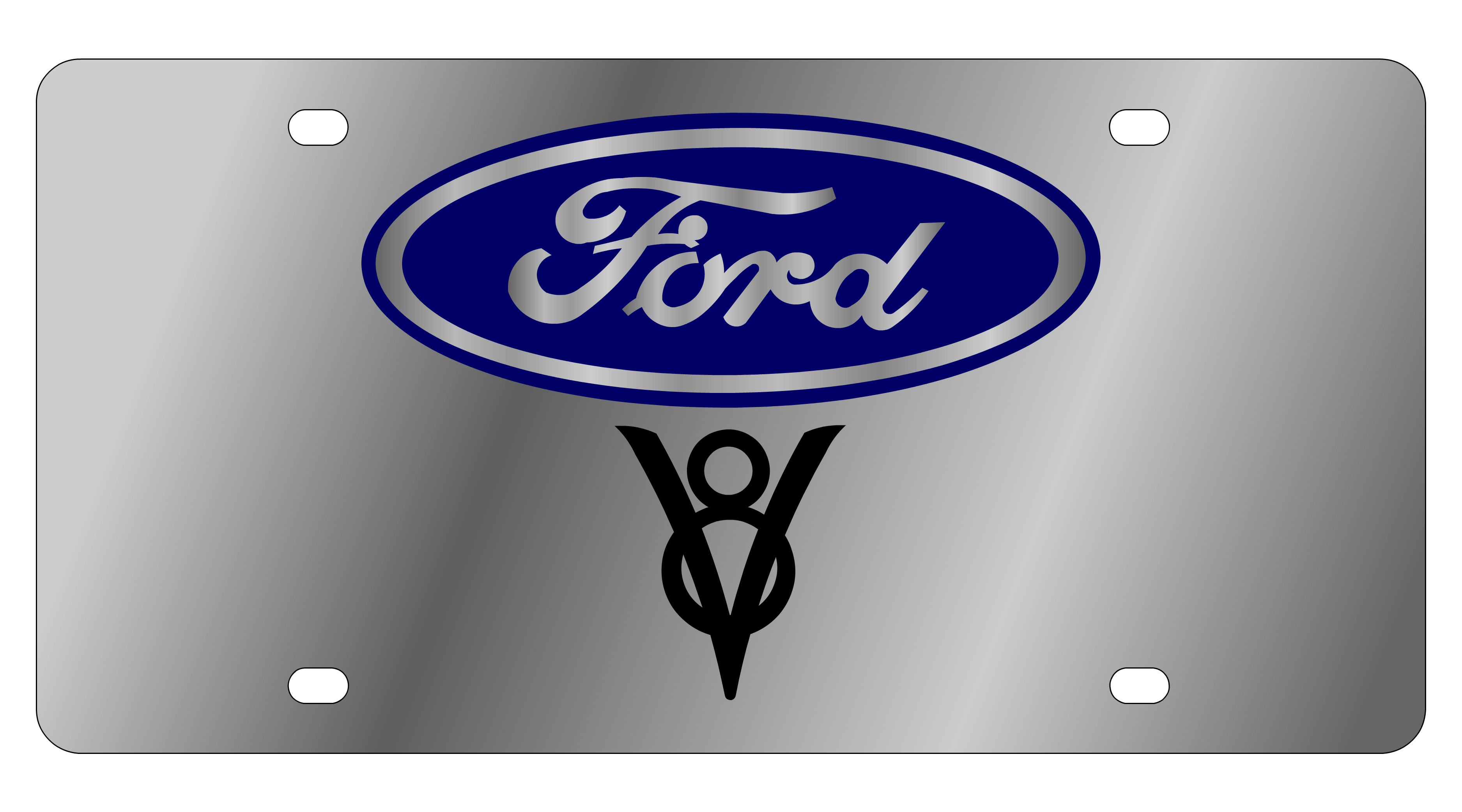 Ford V8 Stainless Steel License Plate