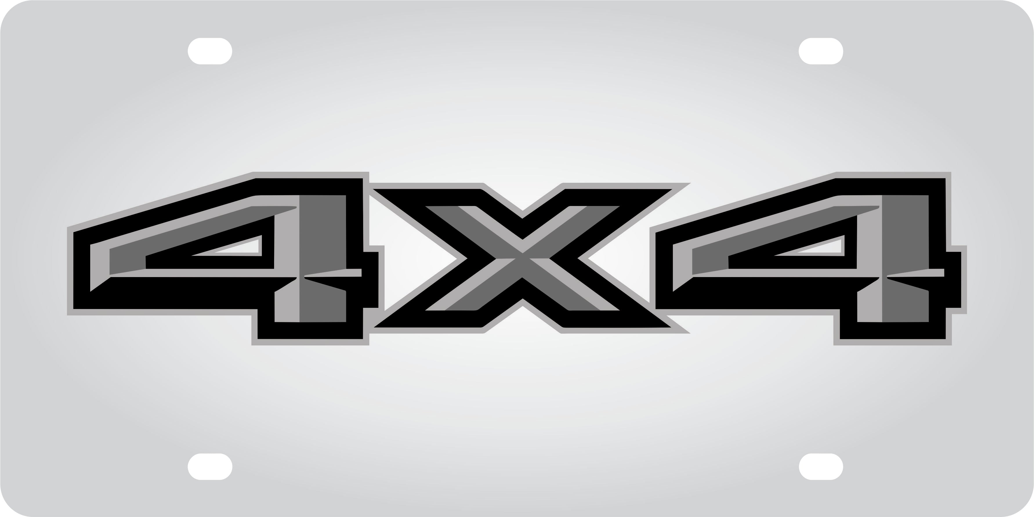 Ford 4X4 Blacked out Stainless Steel License Plate