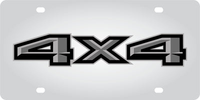 Ford 4X4 Blacked out Stainless Steel License Plate