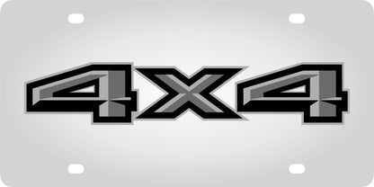 Ford 4X4 Blacked out Stainless Steel License Plate