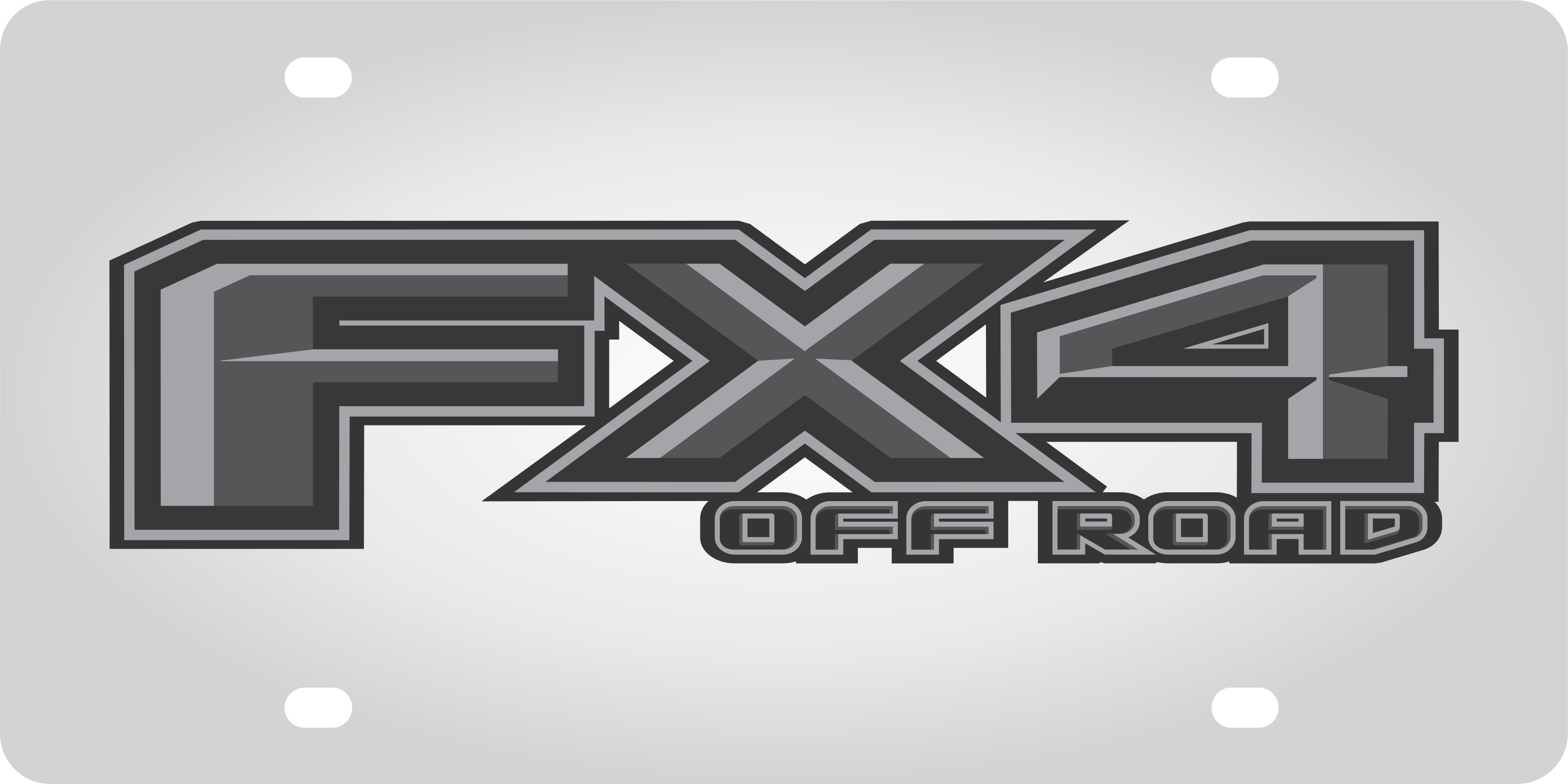 Ford FX4 Monochromatic Stainless Steel License Plate