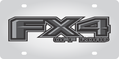 Ford FX4 Monochromatic Stainless Steel License Plate