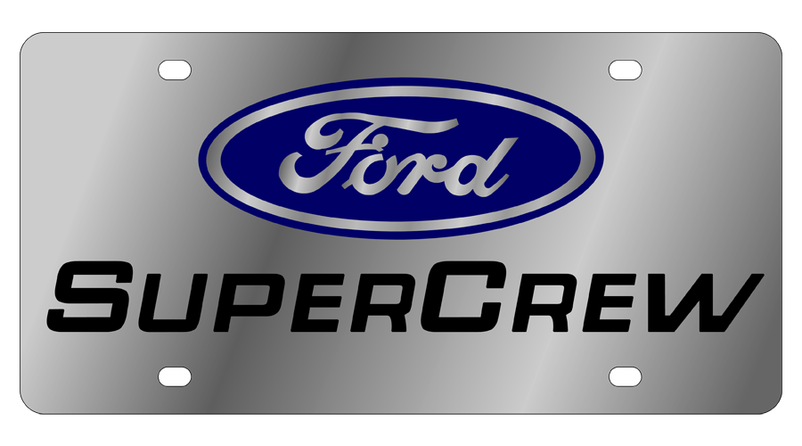 Ford Super Crew Stainless Steel License Plate