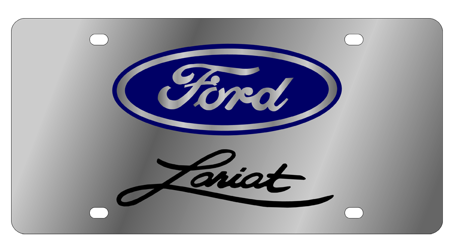 Ford Lariat Stainless Steel License Plate