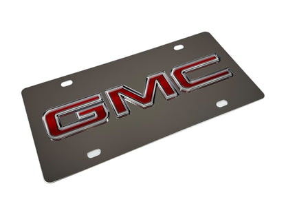 a metal license plate with the gmc logo