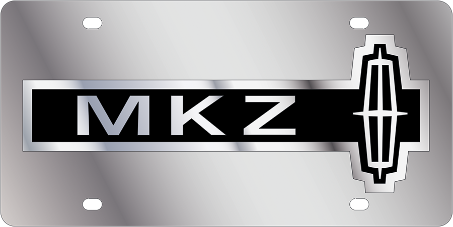 a metal license plate with the letter mkz on it