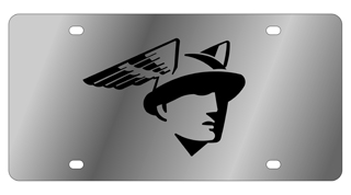 Retro Lincoln "Mercury Man" Stainless Steel License Plate