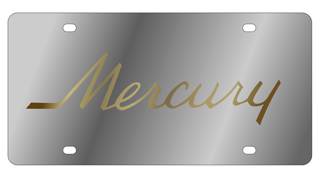 Retro Mercury Script Stainless Steel License Plate