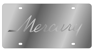 Retro Mercury Script Stainless Steel License Plate