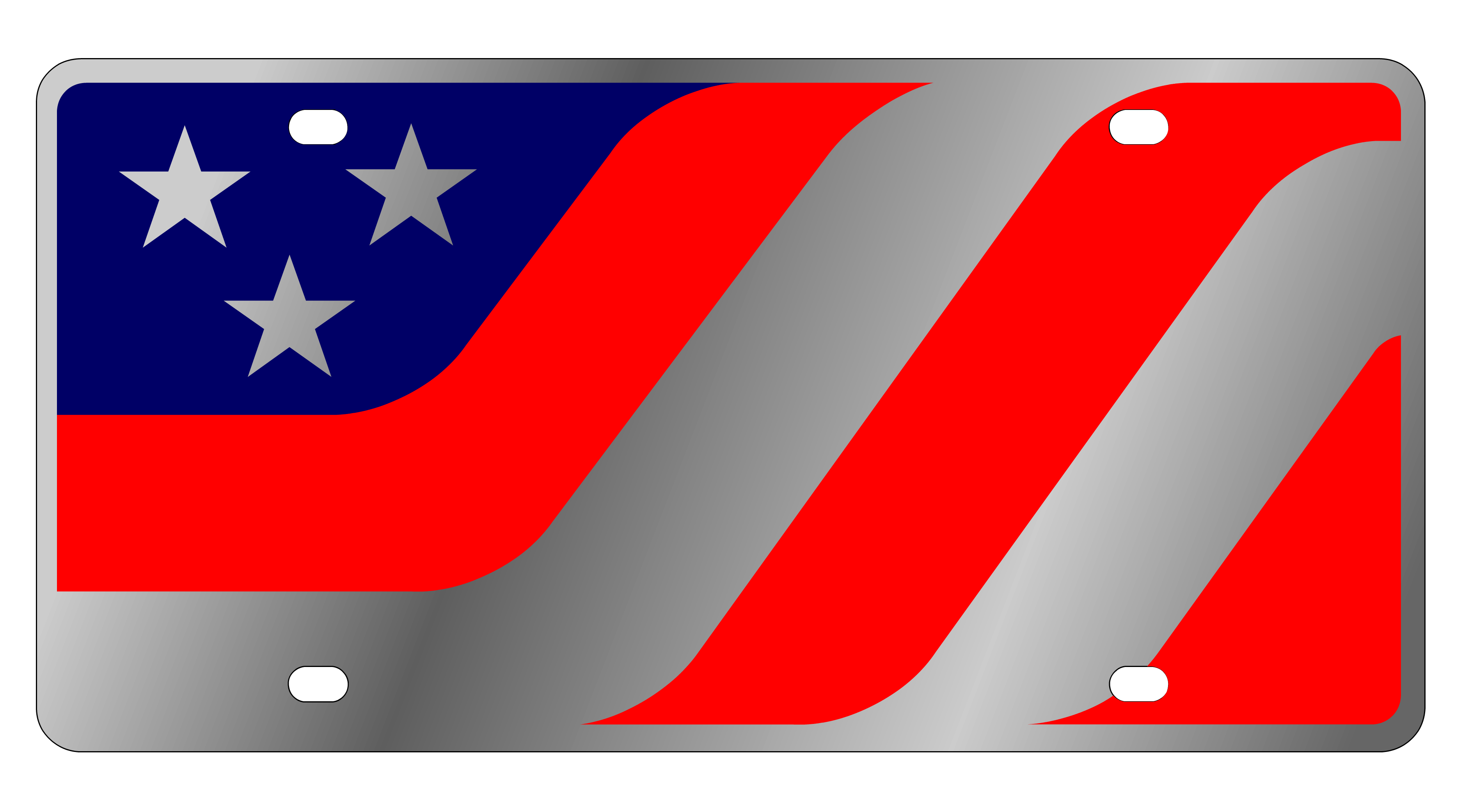 USA Flag Stainless Steel License Plate