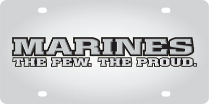 USMC Marines The Few The Proud Stainless Steel License Plate