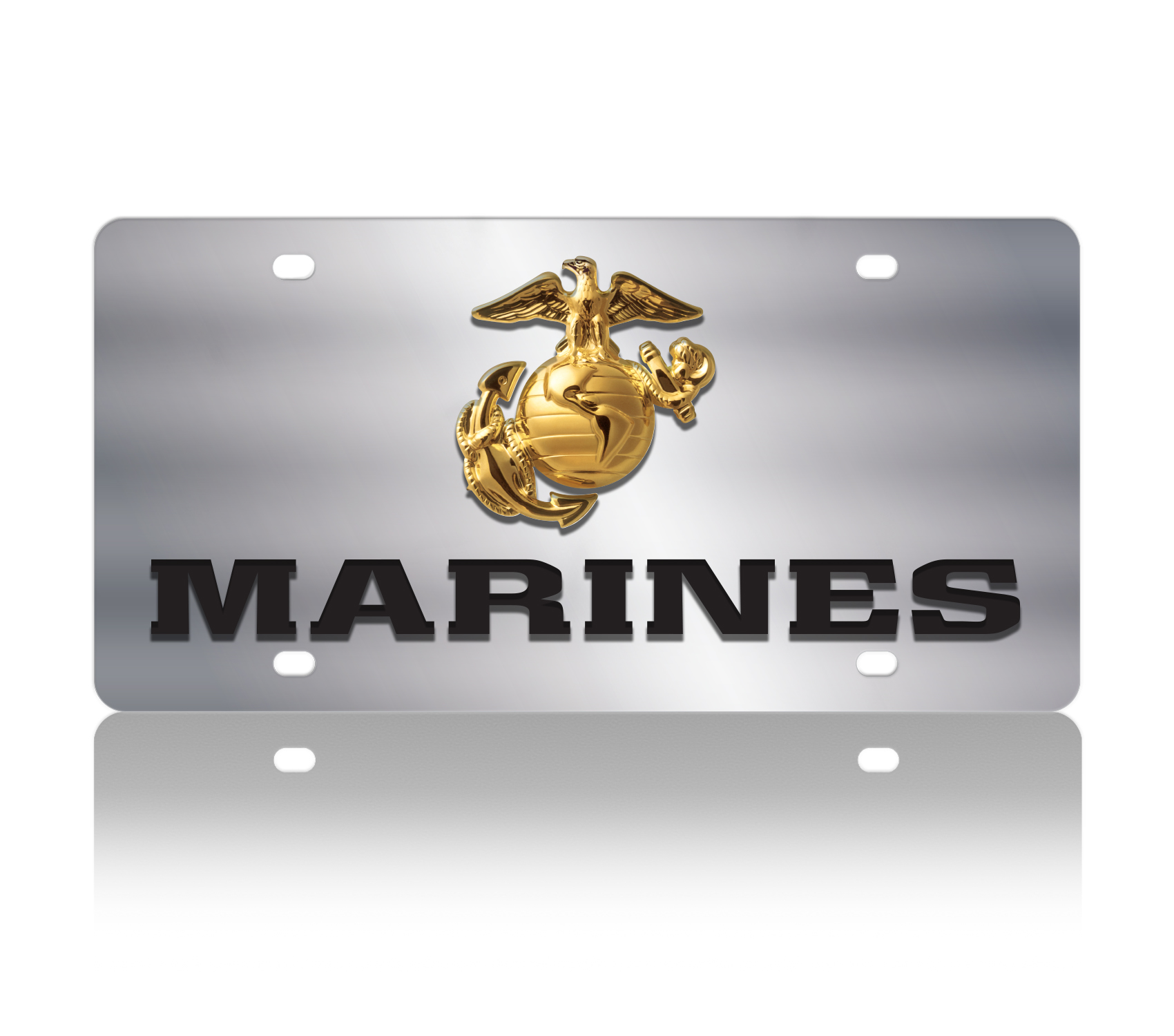 USMC Enlisted Stainless Steel License Plate