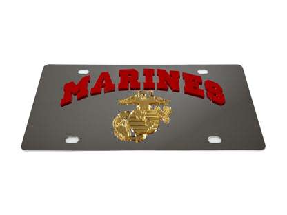 USMC "Marines" Stainless Steel License Plate