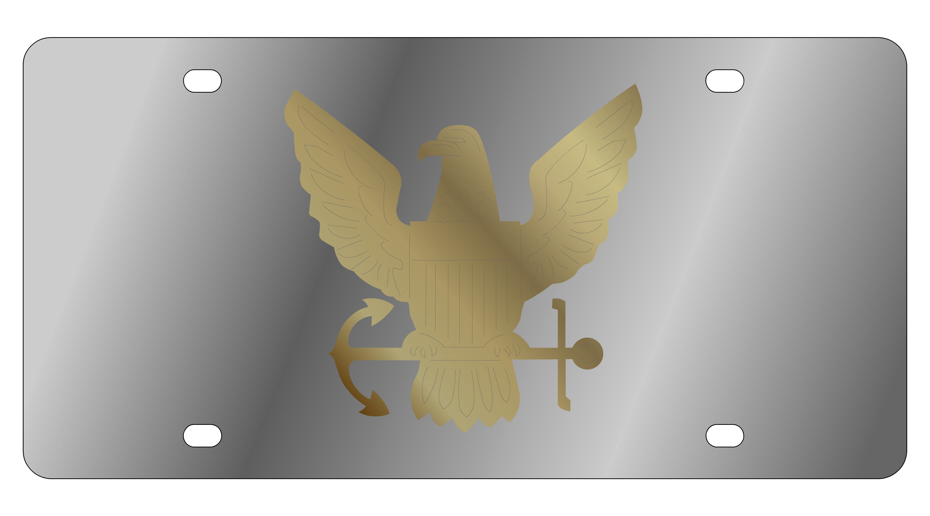 US Navy Stainless Steel License Plate