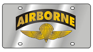 US Airborne Stainless Steel License Plate