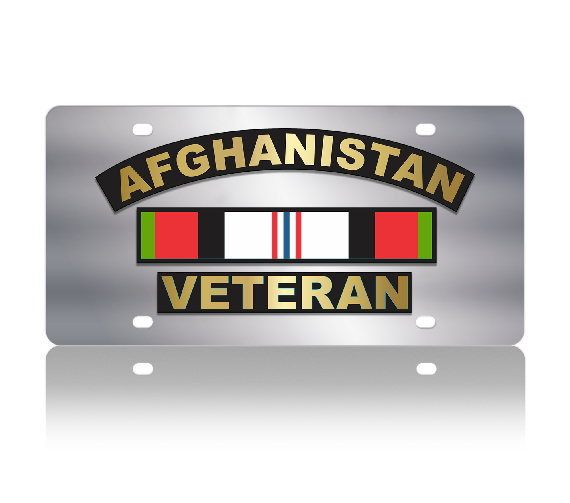 Afghanistan Veteran Stainless Steel License Plate