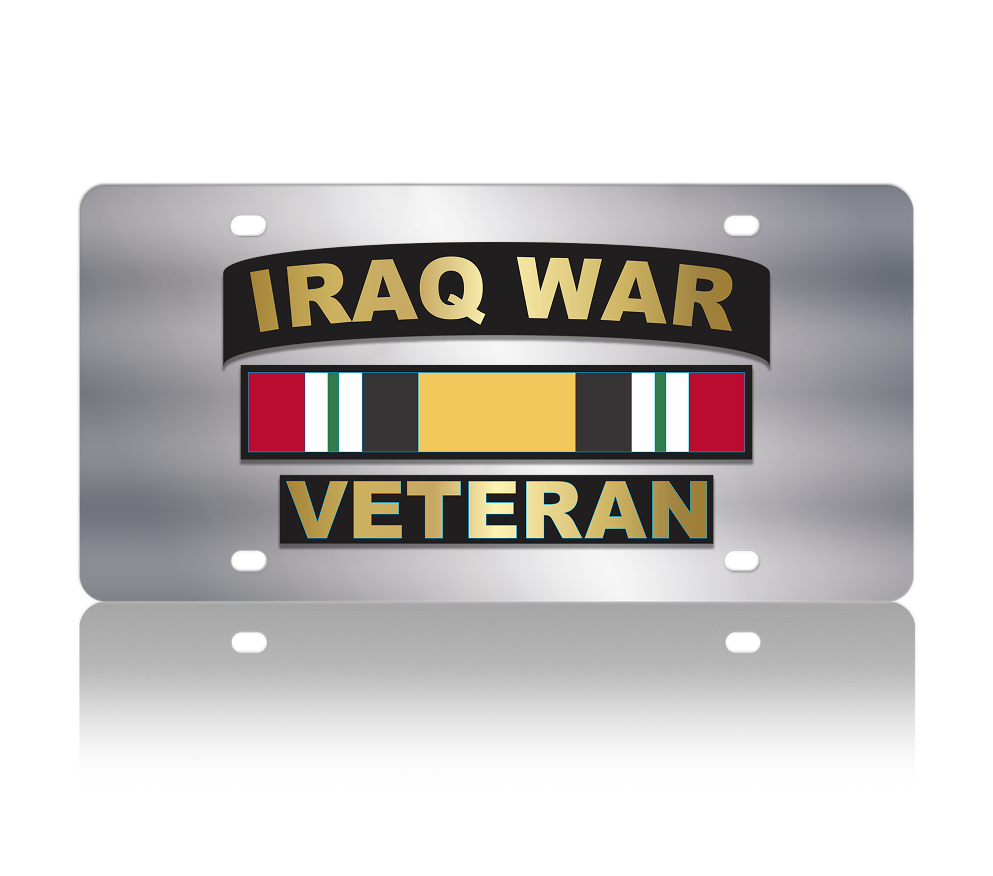 Iraq War Veteran Stainless Steel License Plate