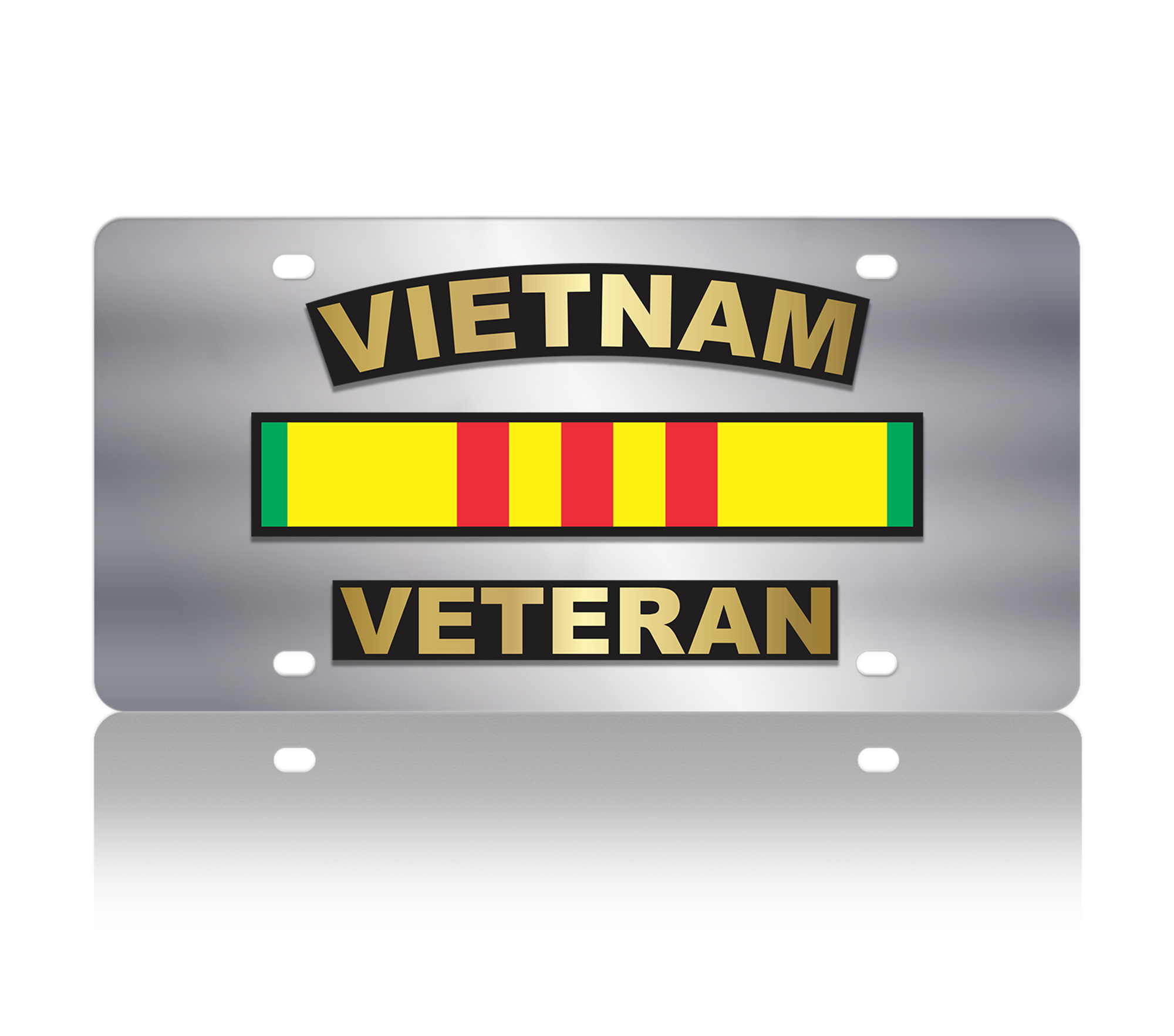 Vietnam Veteran Stainless Steel License Plate