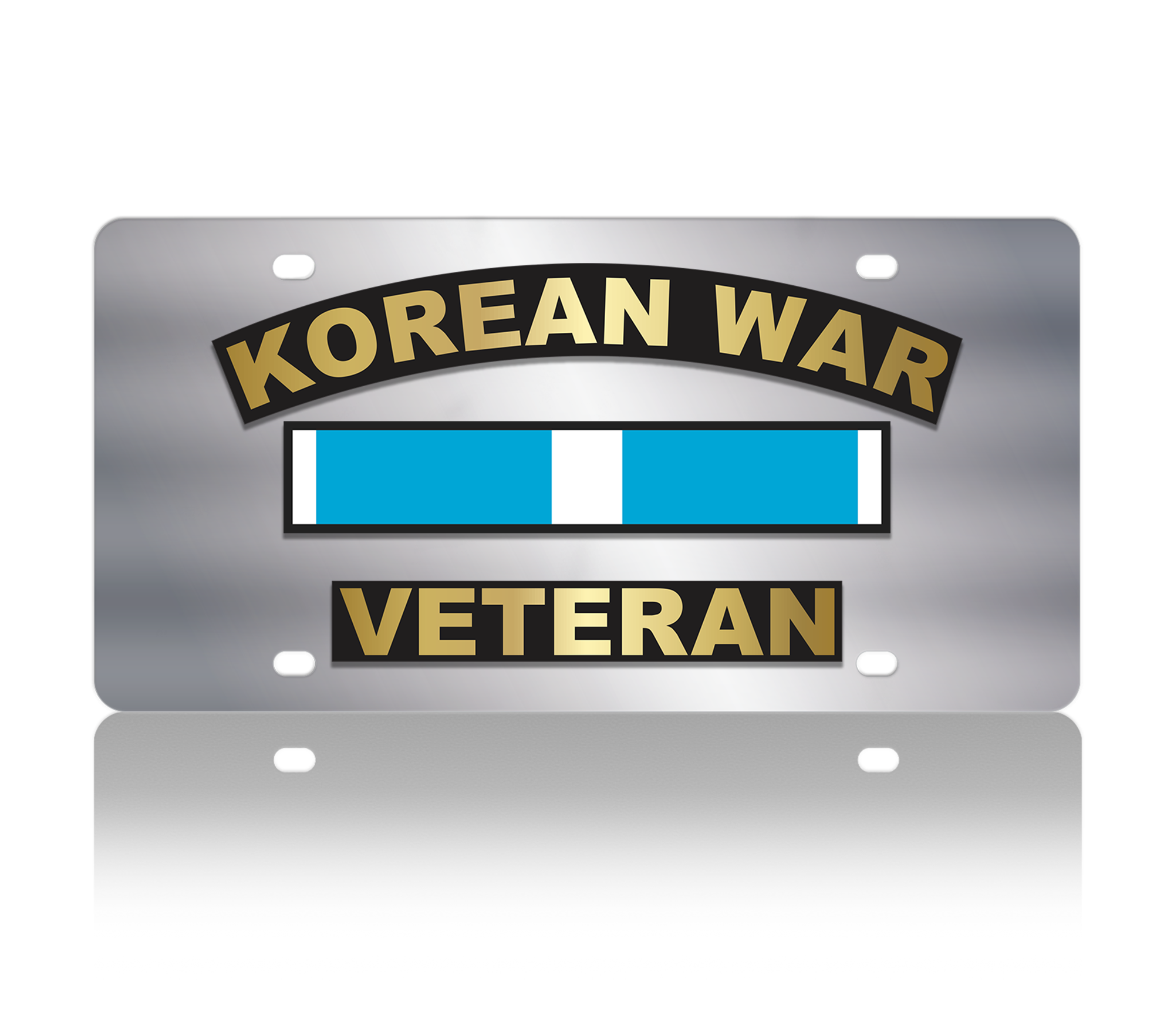 Korean War Veteran Stainless Steel License Plate