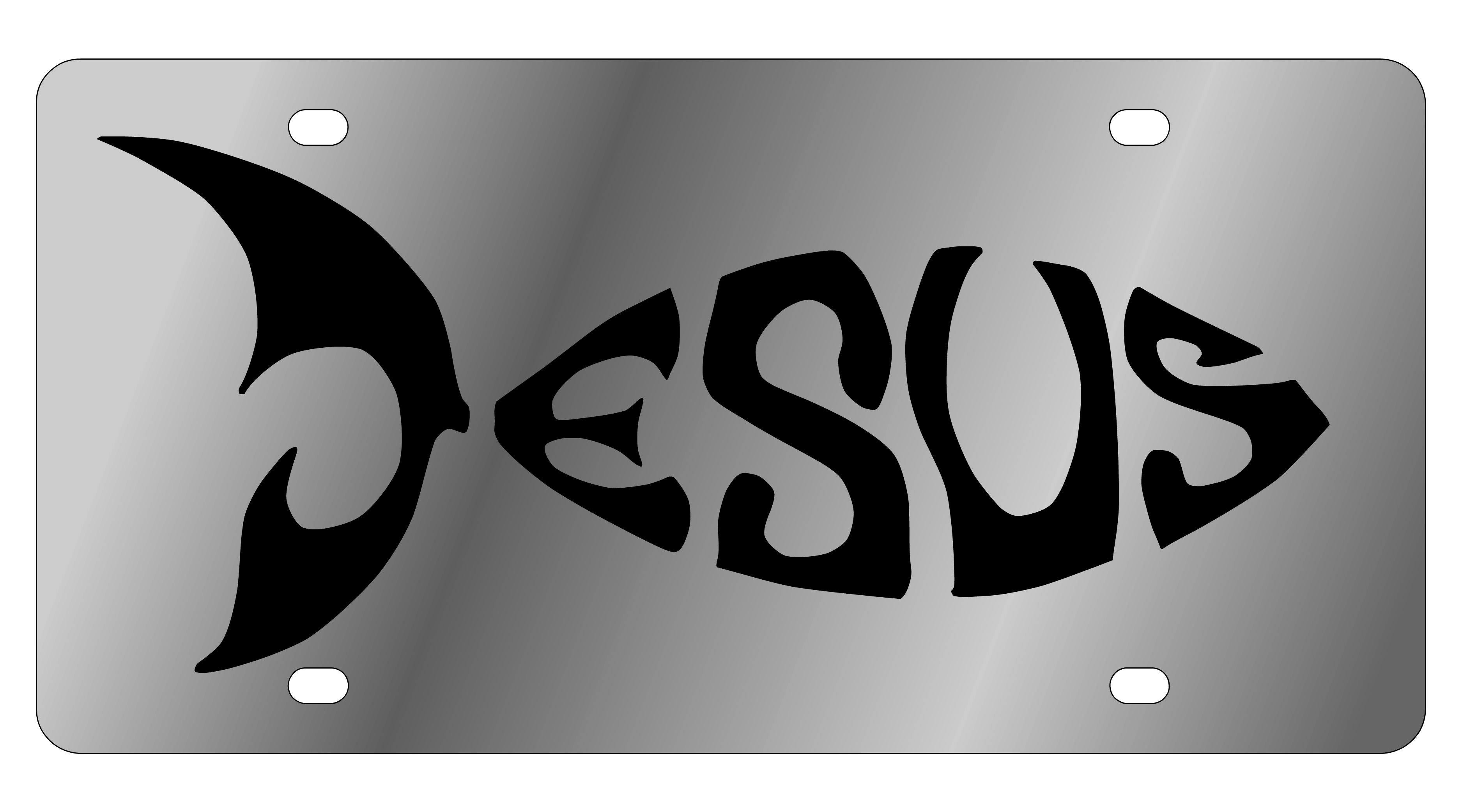 Jesus Fish Stainless Steel License Plate
