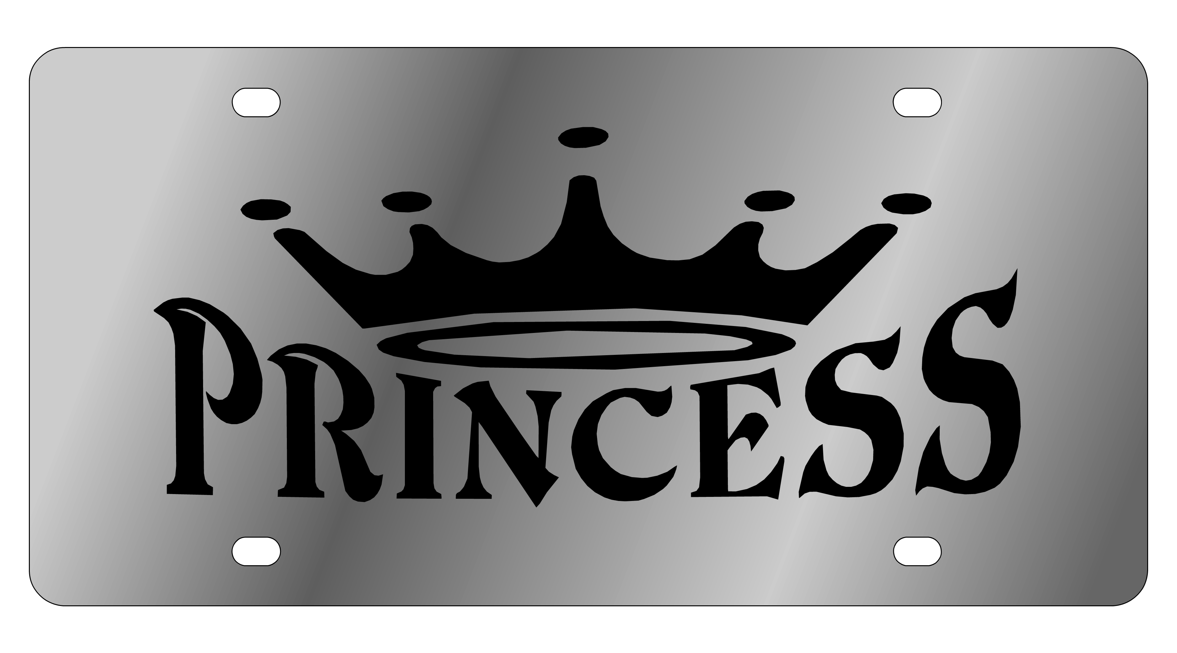 Princess Crown Stainless Steel License Plate