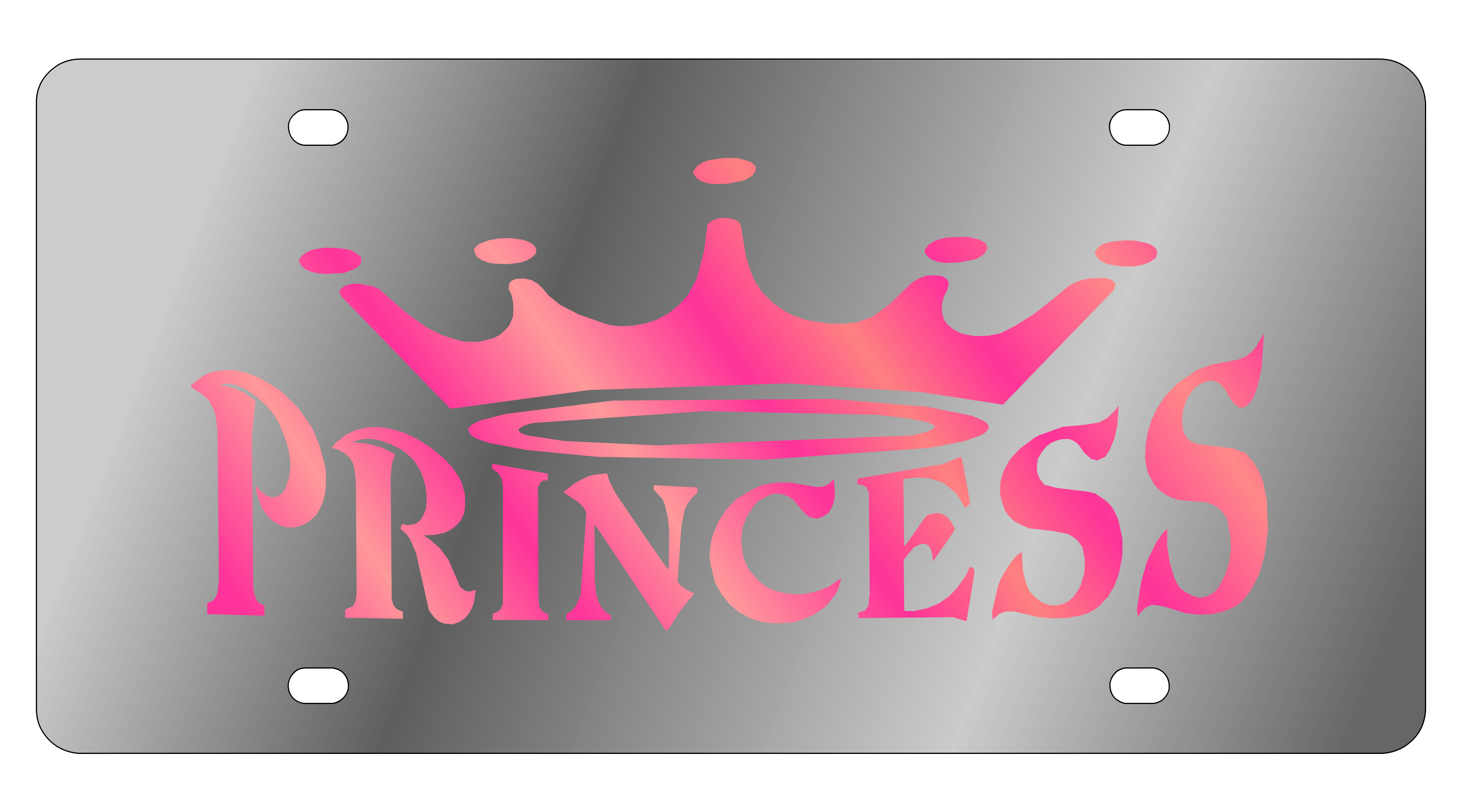 Princess Crown Stainless Steel License Plate