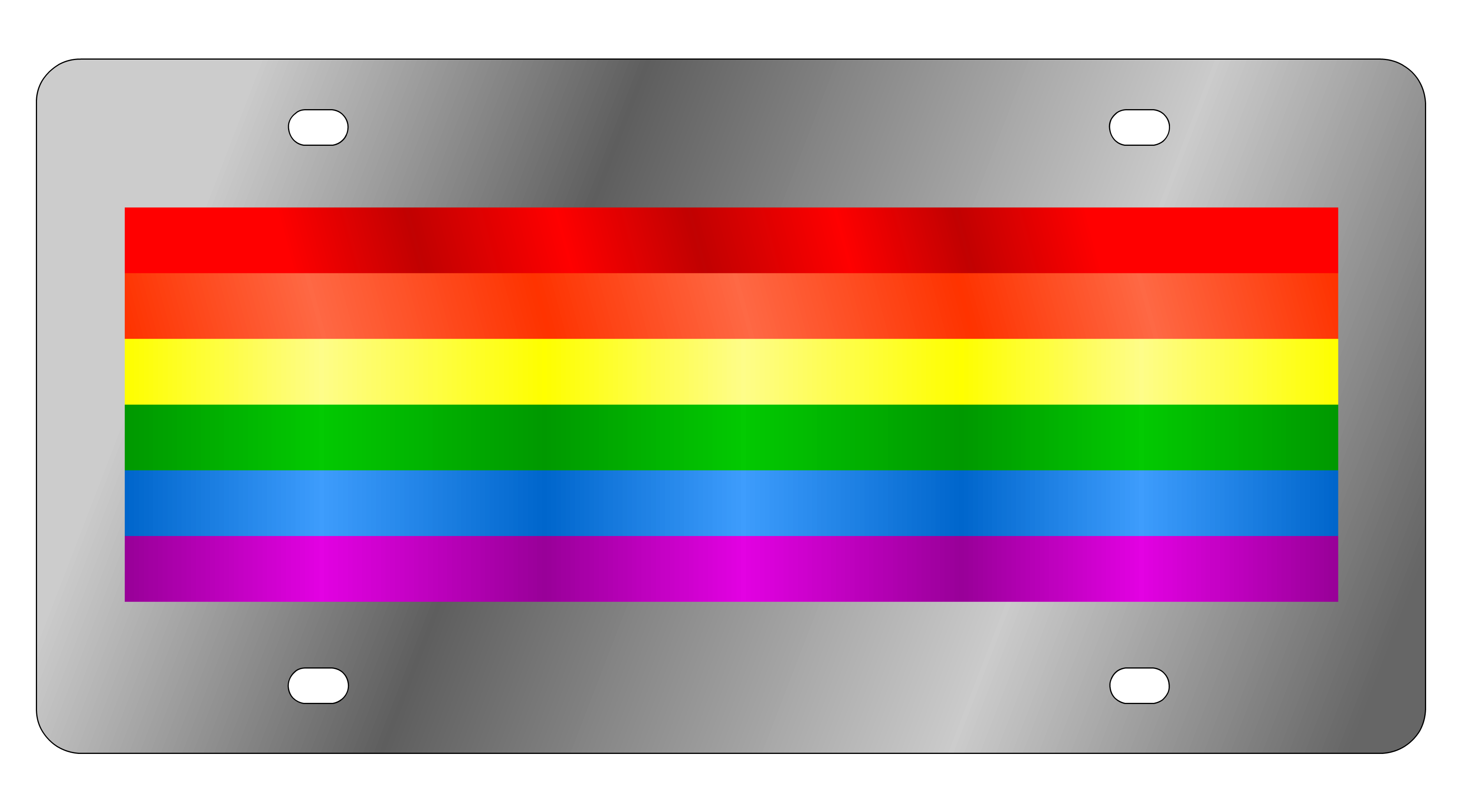 Gay Pride Stainless Steel License Plate