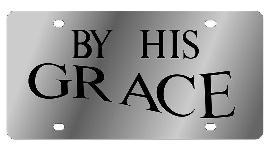 By His Grace Stainless Steel License Plate