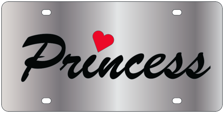 Princess Stainless Steel License Plate