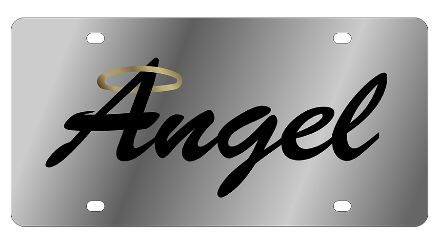 Angel Stainless Steel License Plate