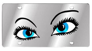 Pretty Eyes Stainless Steel License Plate