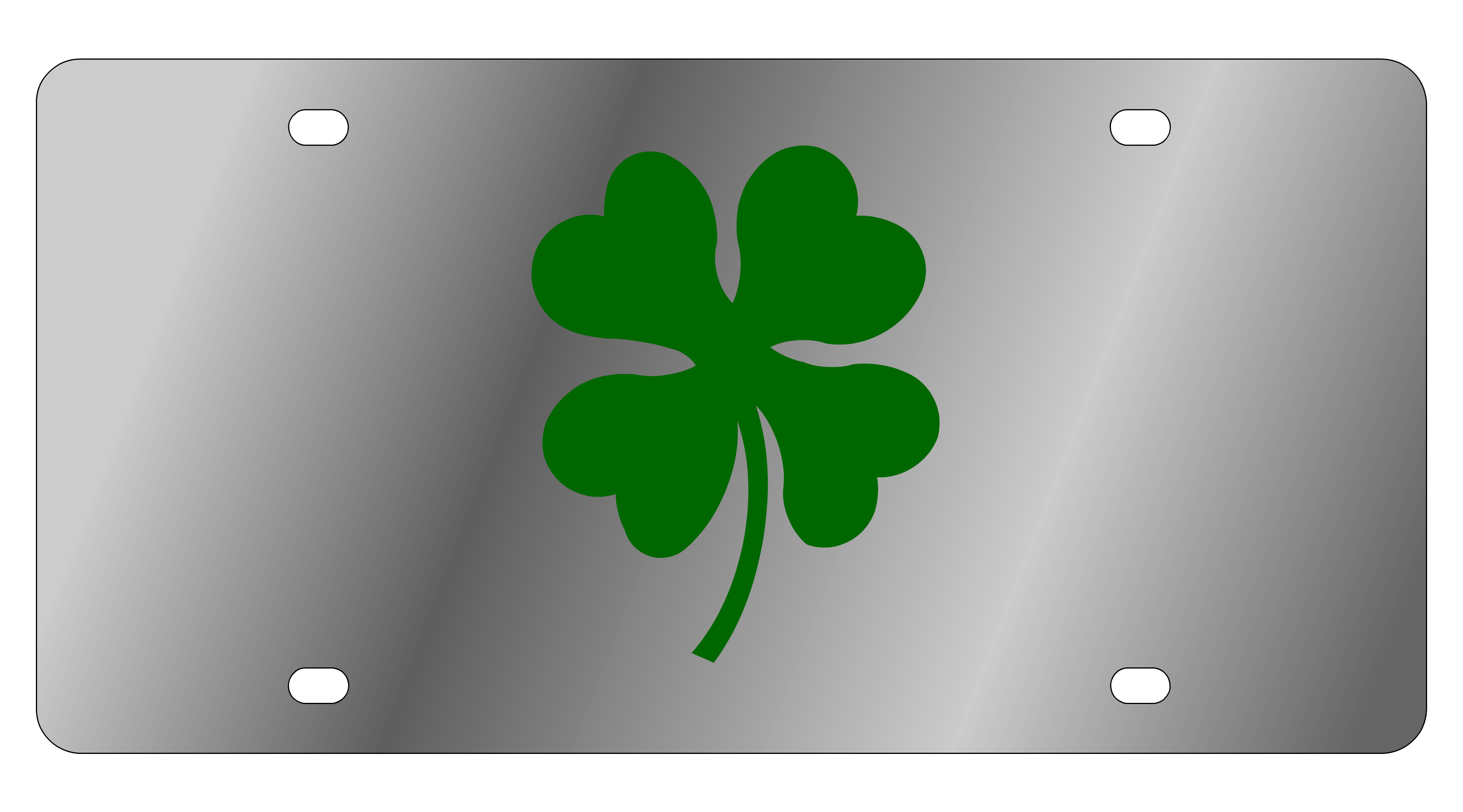 Clover Stainless Steel License Plate