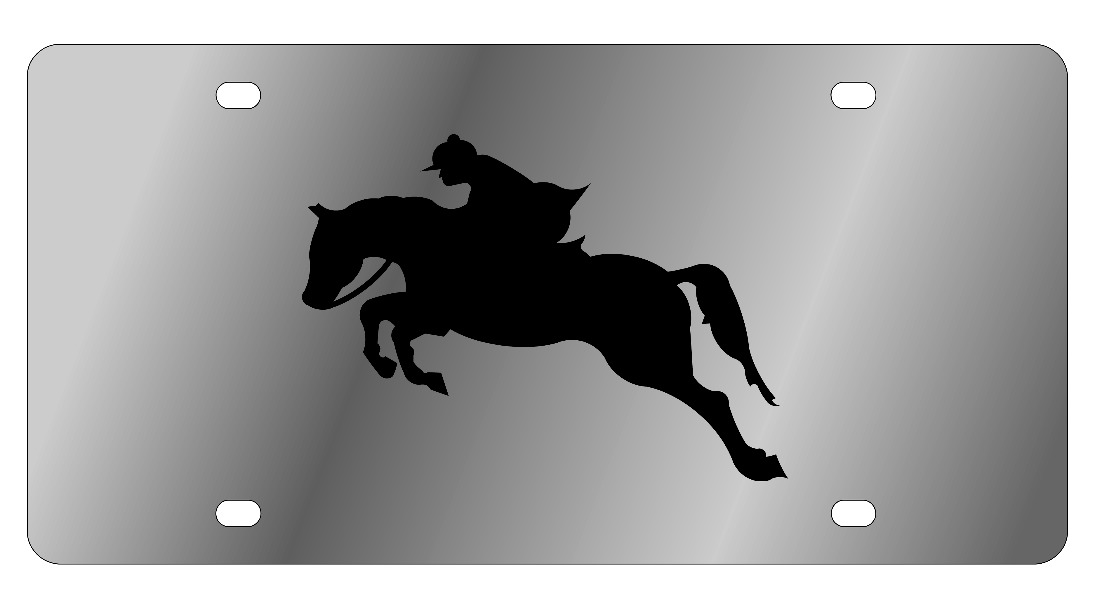 Equestrian Horse Stainless Steel License Plate