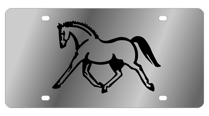 Equestrian Horse Stainless Steel License Plate