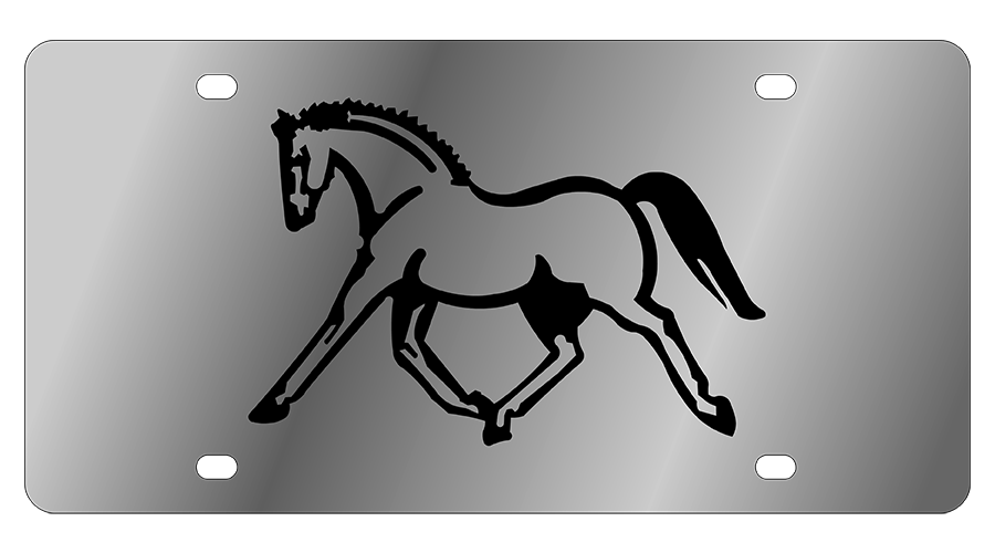 Equestrian Horse Stainless Steel License Plate