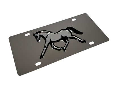 Equestrian Horse Stainless Steel License Plate