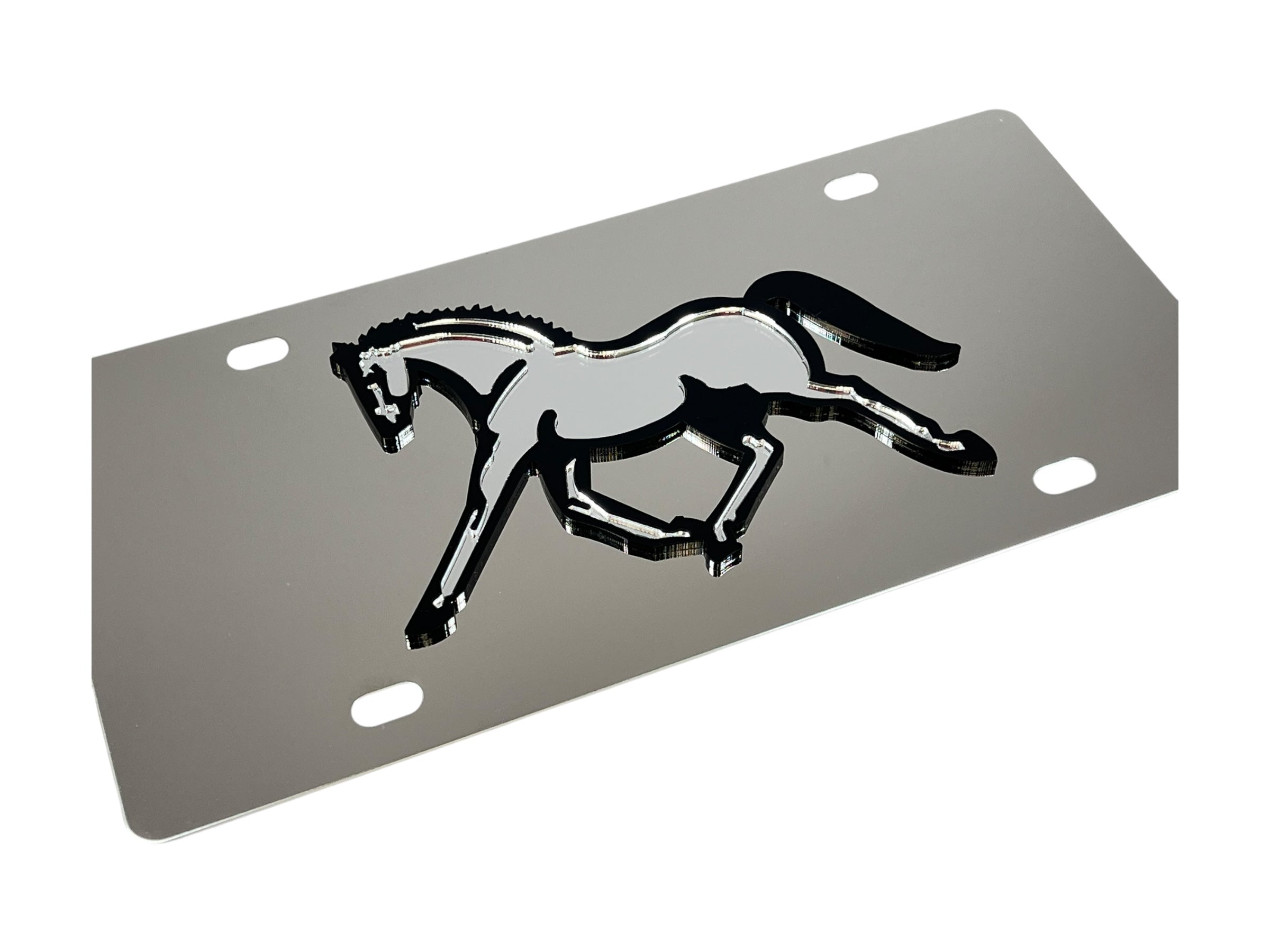 Equestrian Horse Stainless Steel License Plate