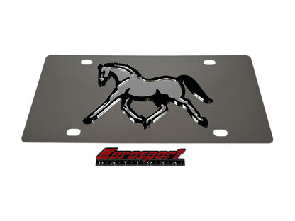 Equestrian Horse Stainless Steel License Plate