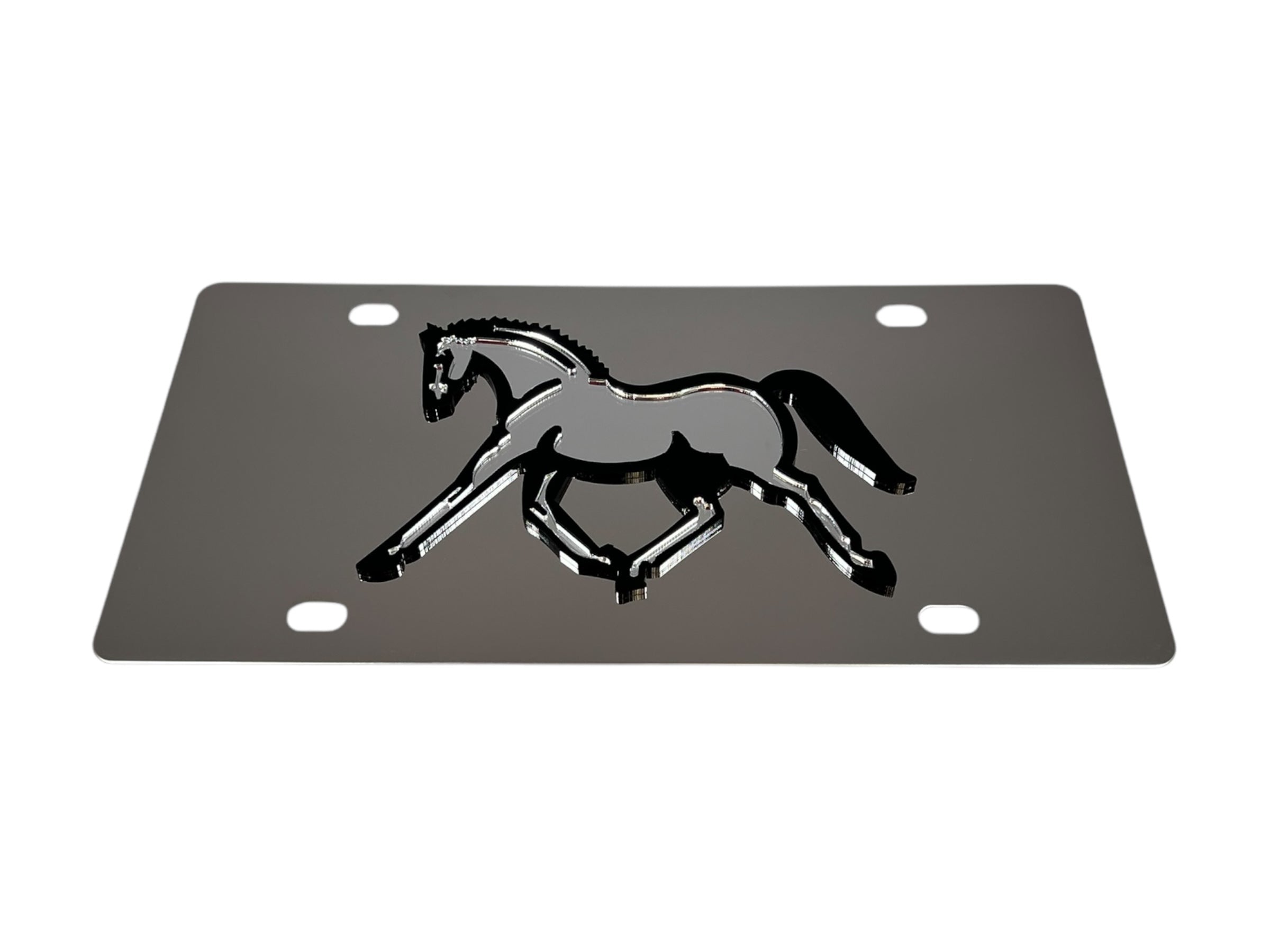 Equestrian Horse Stainless Steel License Plate