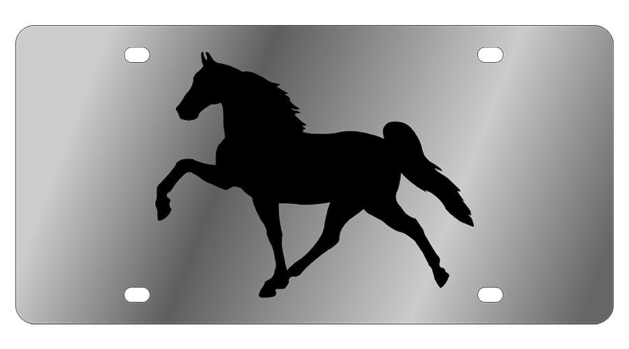 Equestrian Horse Stainless Steel License Plate