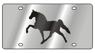 Equestrian Horse Stainless Steel License Plate