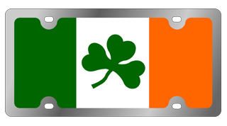 Ireland Flag Stainless Steel License Plate